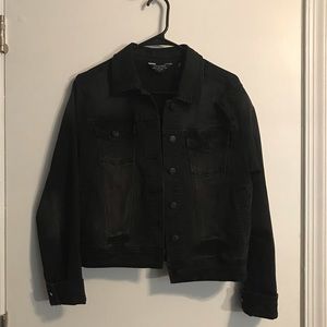 Black distressed jean jacket